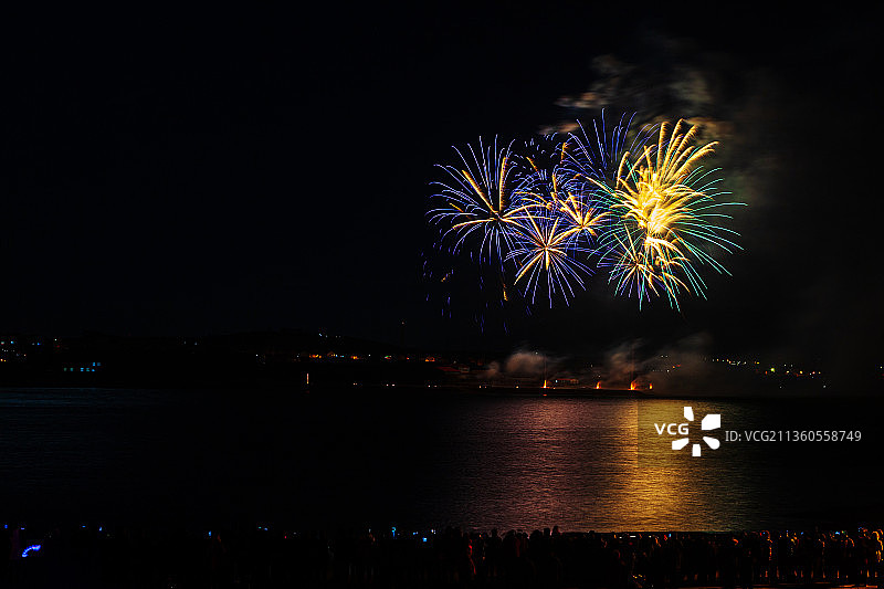 即墨环秀湖烟花图片素材