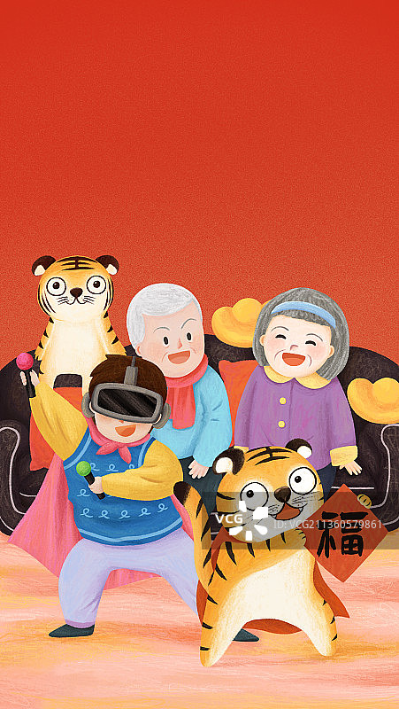 2022虎年春节年俗海报主题图片素材