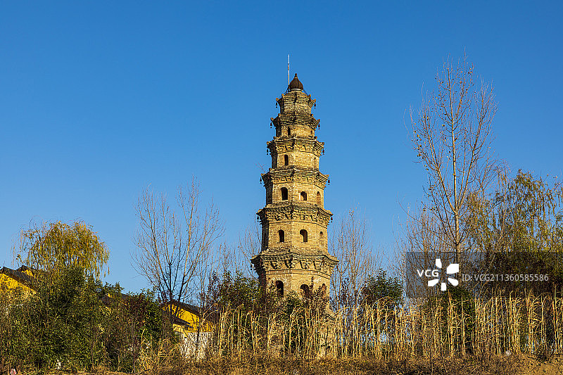 河南省新郑市卧佛寺塔图片素材