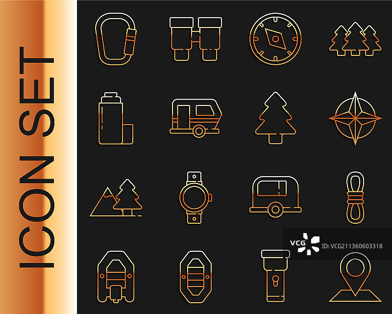 攀岩绳索风向标位置线条合集图片素材