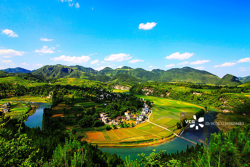 贵州省遵义市凤冈县新建镇长碛古寨景区图片素材