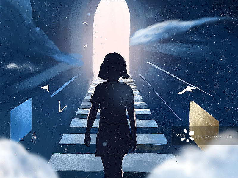 穿越时光隧道肌理插画图片素材