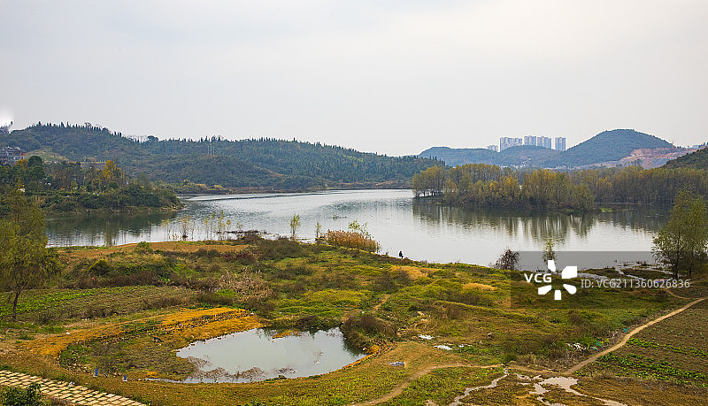 中国贵州贵阳市清镇红枫湖湿地公园局部图片素材