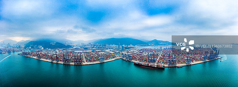 深圳盐田港国际集装箱码头航拍全景图图片素材