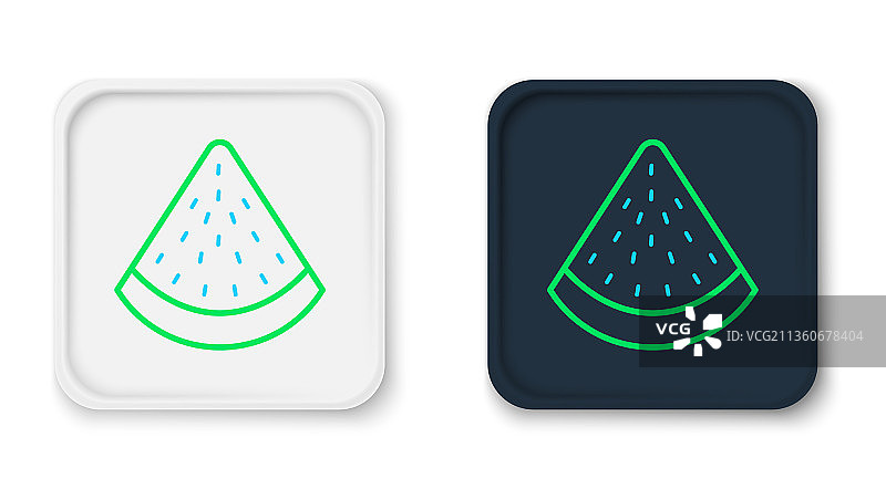 白色背景上孤立的西瓜线性图标图片素材
