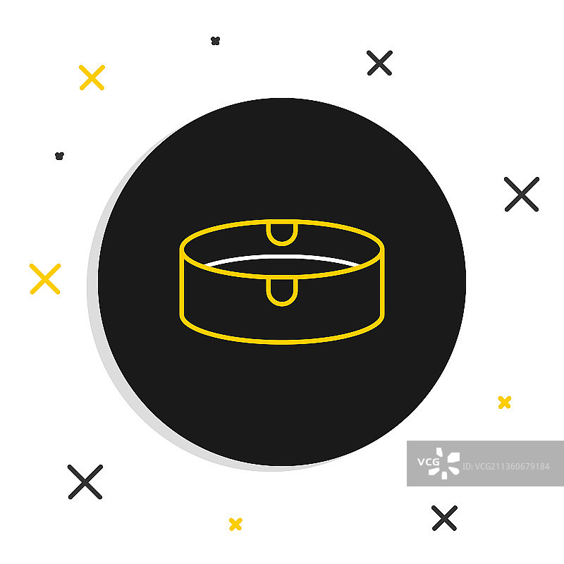 白色背景上的线条烟灰缸图标图片素材