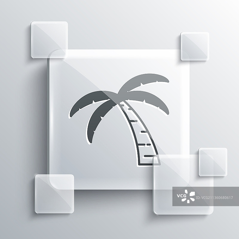 灰色热带棕榈树图标图片素材