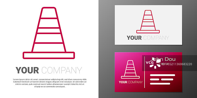 交通锥标志线条图标图片素材