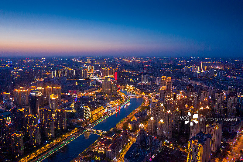天津现代城市夜景图片素材