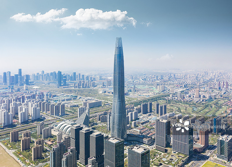 天津滨海新区建筑群图片素材