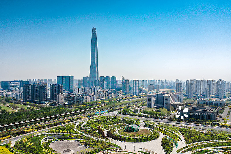 天津滨海新区建筑群图片素材