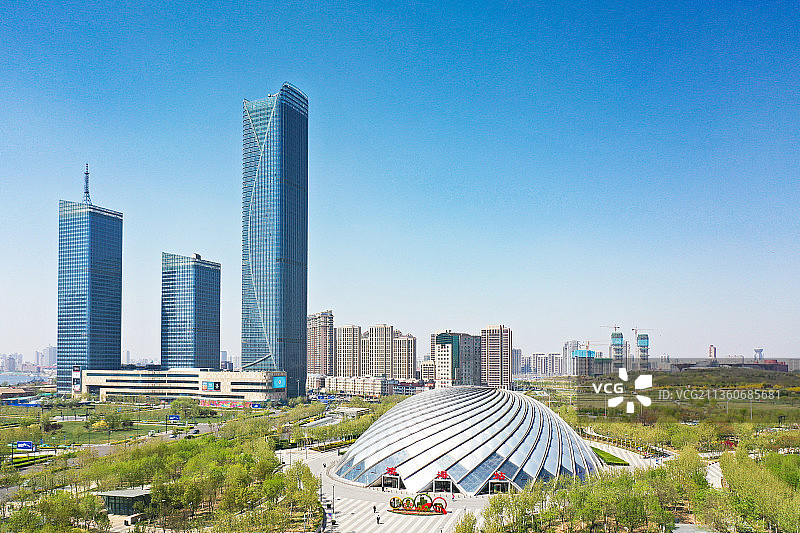 天津滨海新区建筑群图片素材
