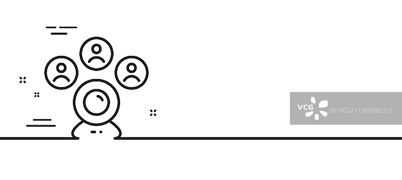 视频会议线性图标在线会议标志图片素材