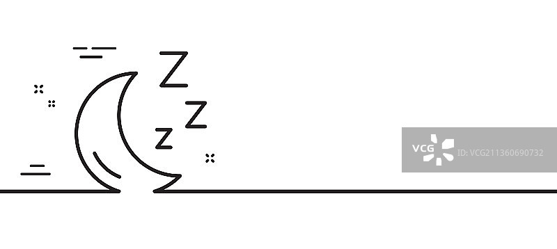 月亮线条图标睡眠标志极简线条图片素材
