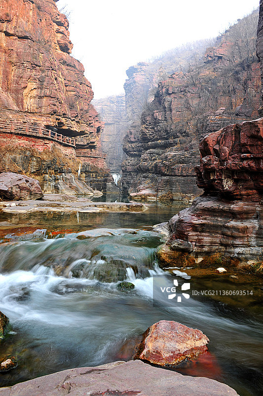 河南焦作，云台山冬景图片素材