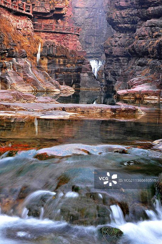 河南焦作，云台山冬景图片素材