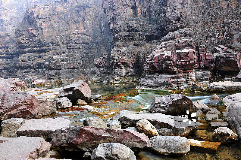 河南焦作，云台山冬景图片素材
