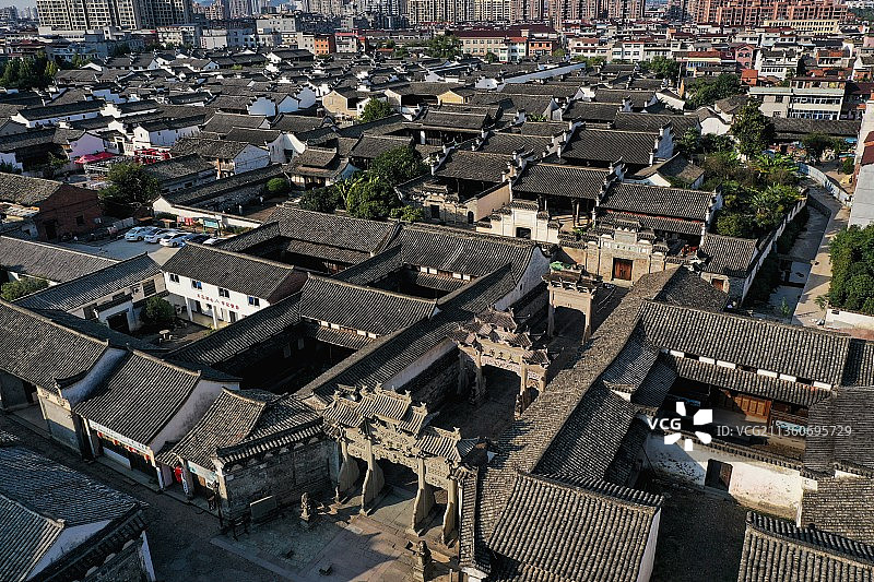 浙江义乌东阳卢宅航拍图片素材