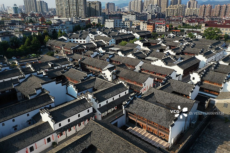 浙江义乌东阳卢宅航拍图片素材