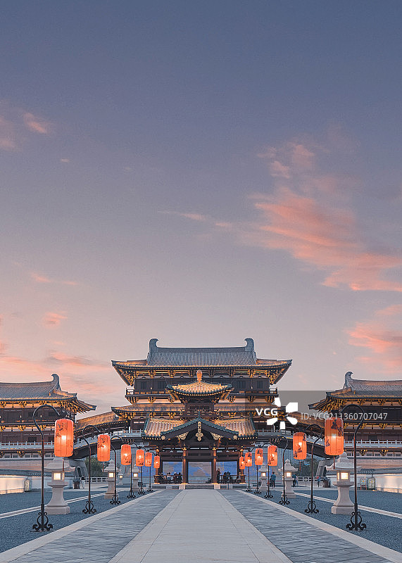 中国河南省隋唐洛阳城国家遗址公园天堂明堂 九洲池 应天门景区图片素材