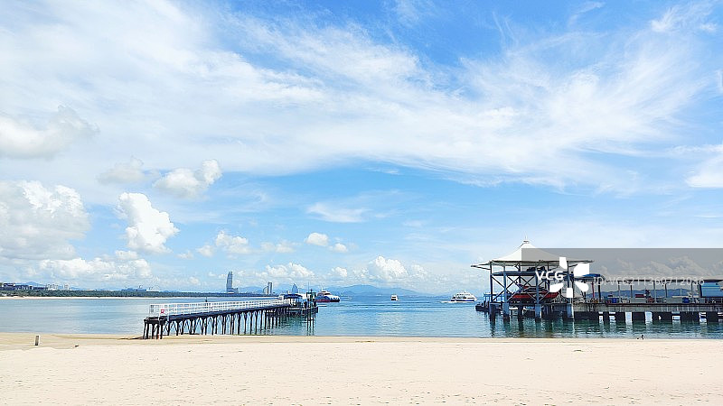 三亚海边、西岛、蜈支洲岛、海岸、礁石、路边海、沙滩、码头图片素材