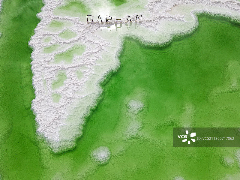 高视角下察尔汗盐湖一角图片素材