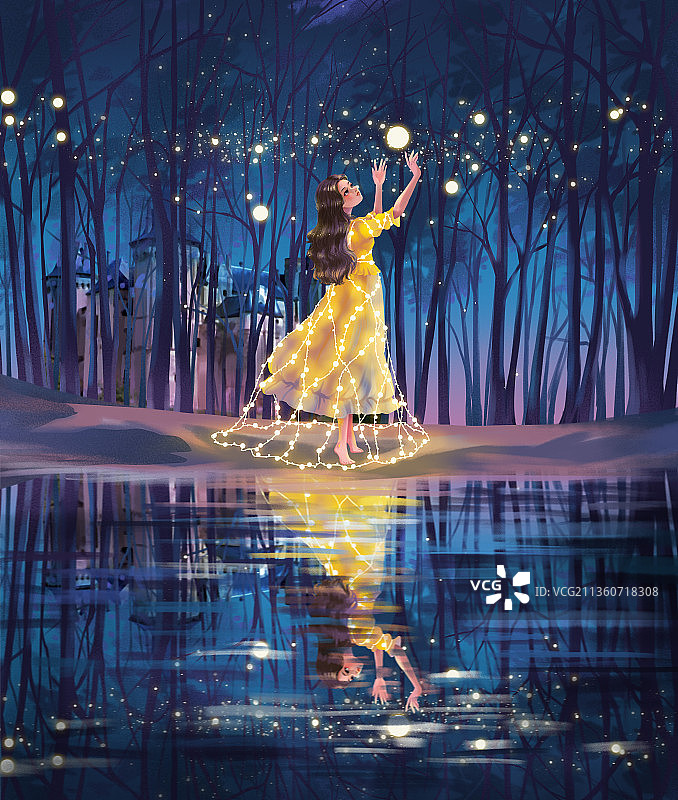 摘星星图片素材