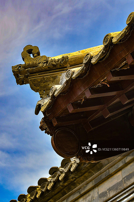 天津杨柳青石家大院古建筑榫卯结构图片素材