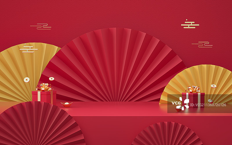 产品展台三维图形喜庆节日背景图片素材