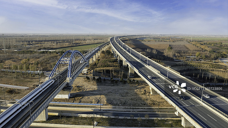 郑州黄河公路高铁桥图片素材