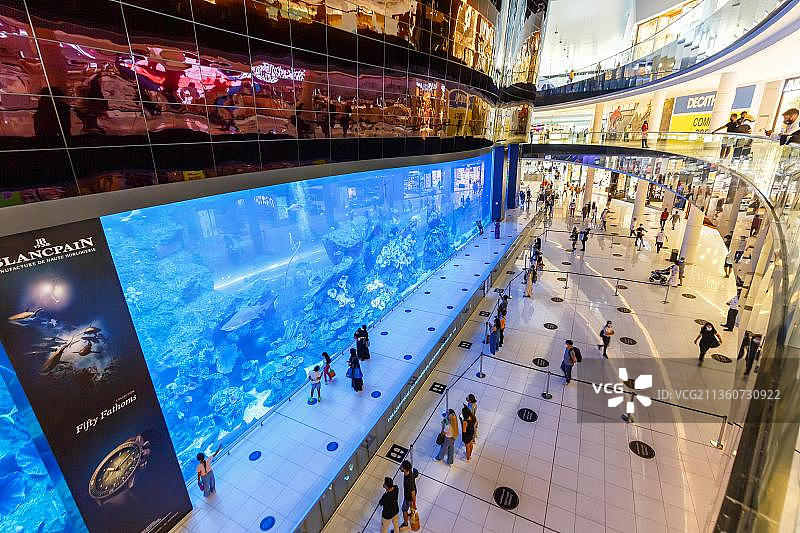 迪拜购物中心水族馆图片素材
