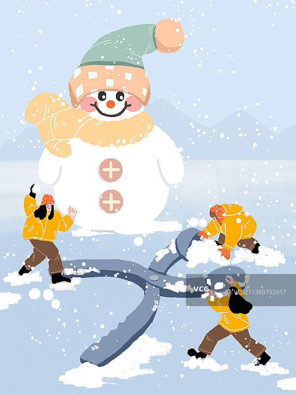 打雪仗图片素材