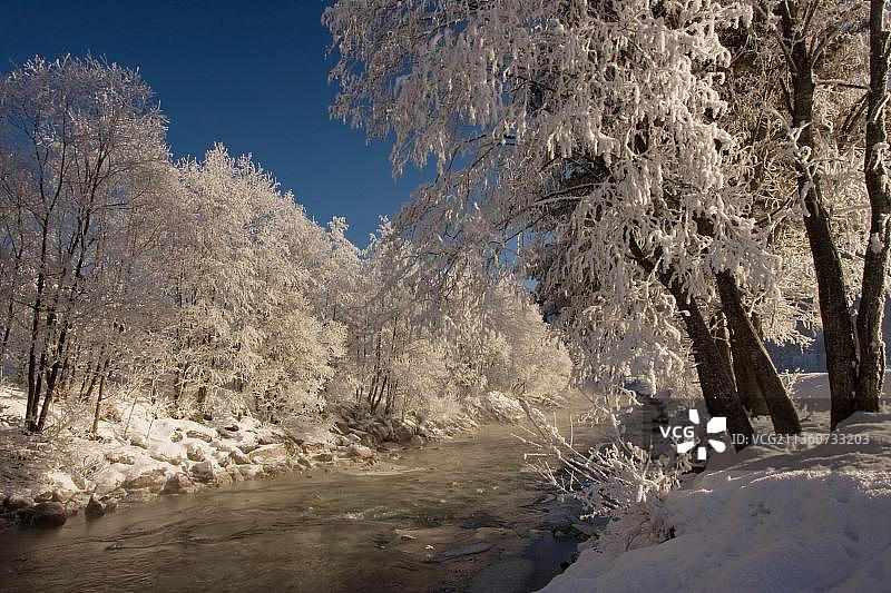 奥地利萨尔茨堡州的萨尔察赫河图片素材