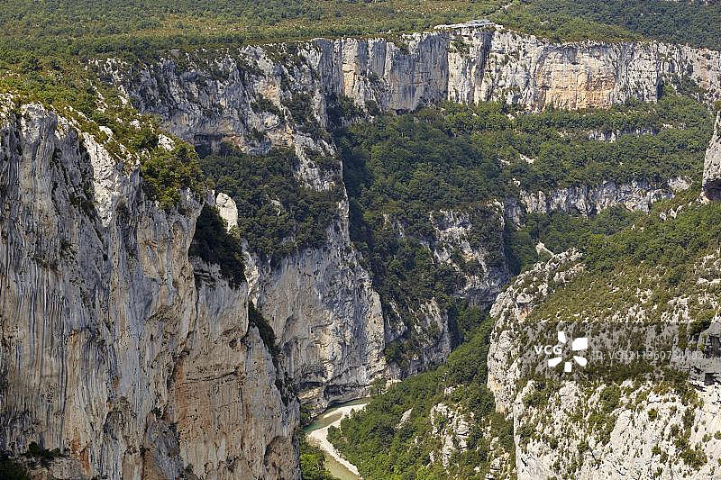 韦尔东大峡谷景观，法国普罗旺斯阿尔卑斯-上普罗旺斯省图片素材