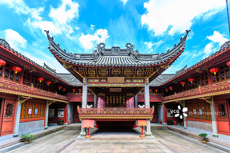 浙江宁波古建筑戏台图片素材