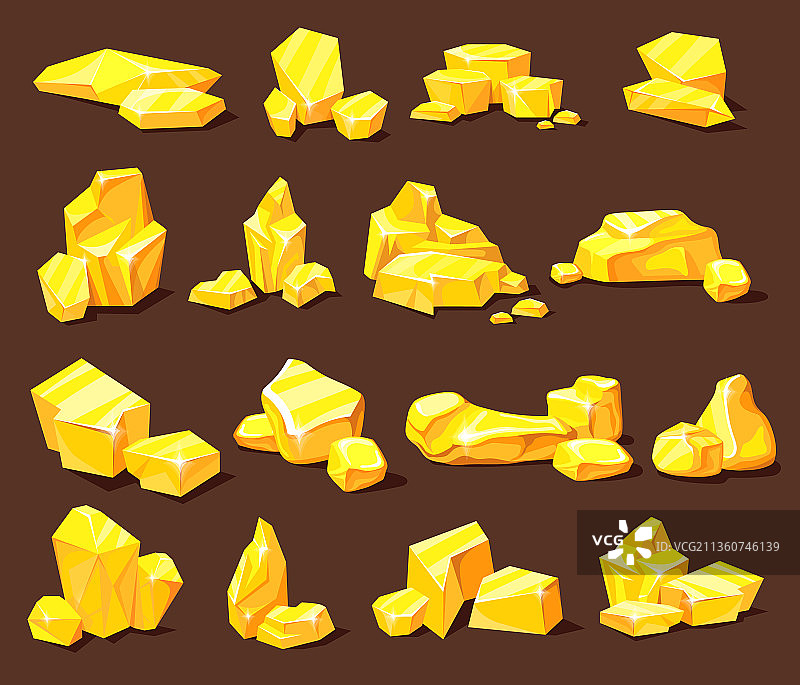 金矿石宝石堆金色图片素材