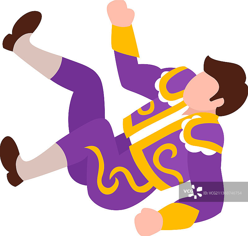 斗牛士摔倒2.5D合成图图片素材