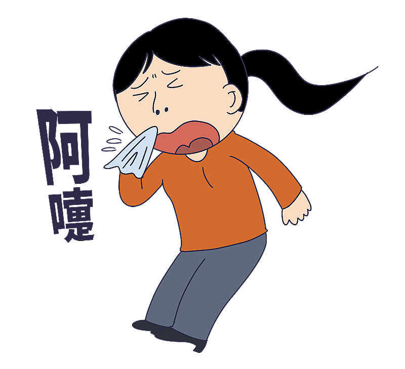 元素：打喷嚏的女性图片素材