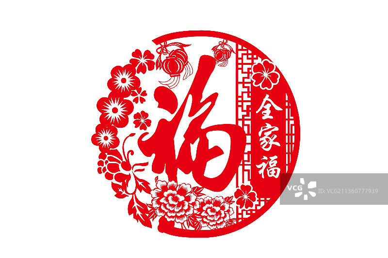 剪纸：福图片素材