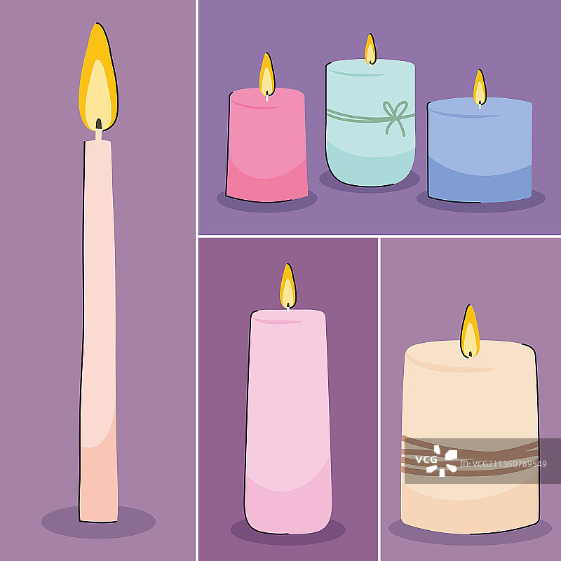 蜡烛图标合集图片素材