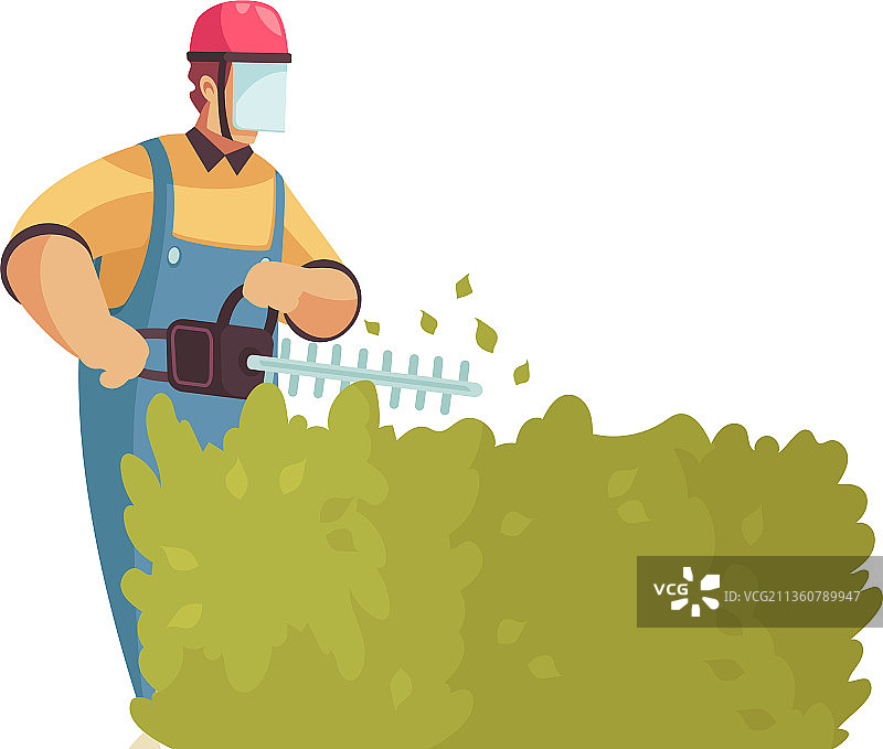 灌木修剪园丁构图图片素材