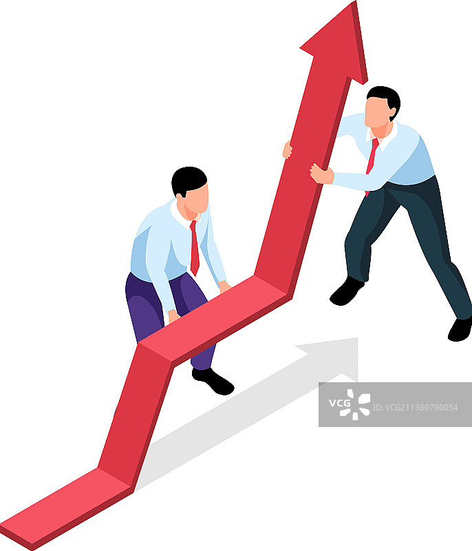 箭头向上的团队合作组合图片素材