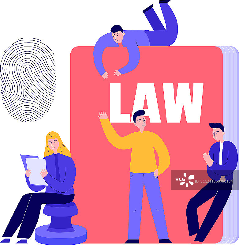 指纹书籍法律构成图片素材