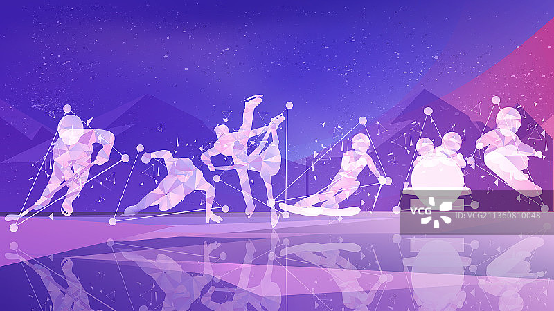 滑雪运动运动项目矢量插画图片素材
