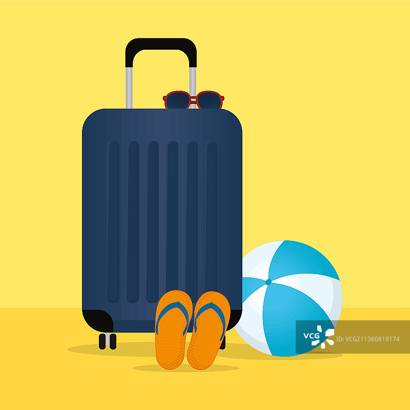 带行李箱的假期图片素材