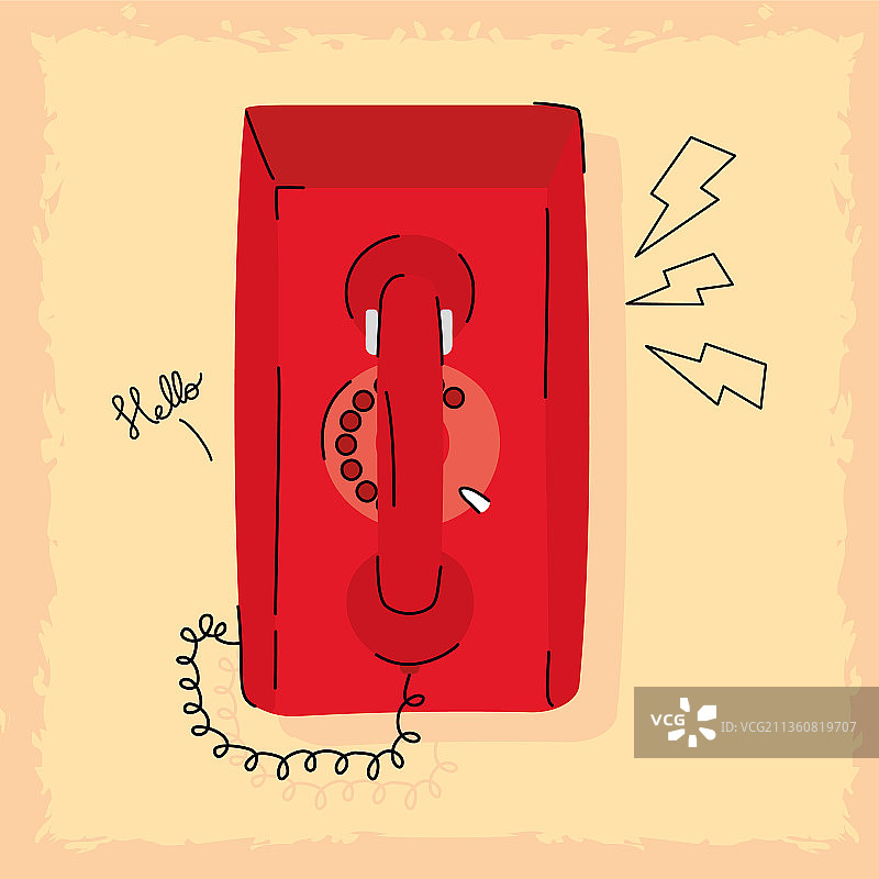 复古壁挂式电话图片素材