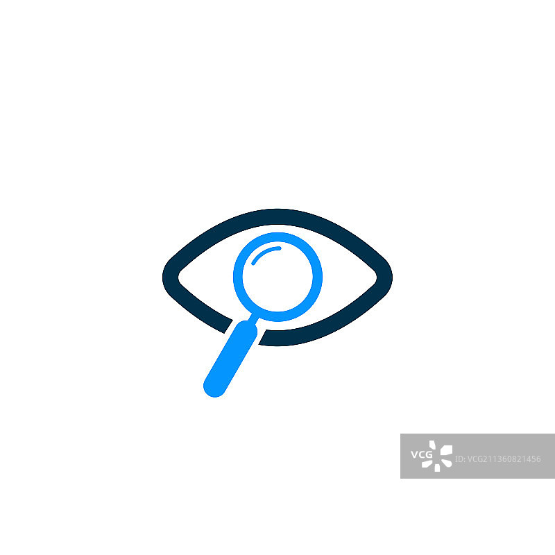 眼睛图标中的放大镜搜索概念图片素材