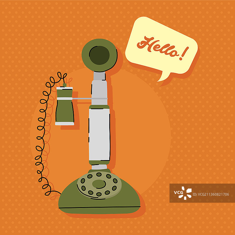 绿色烛台式电话图片素材