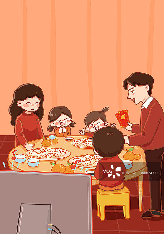 春节前习俗-年三十熬一宿图片素材