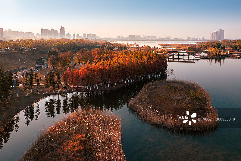 初冬季节的松雅湖国家湿地公园图片素材